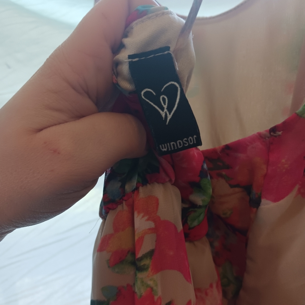 Tan Floral Dress